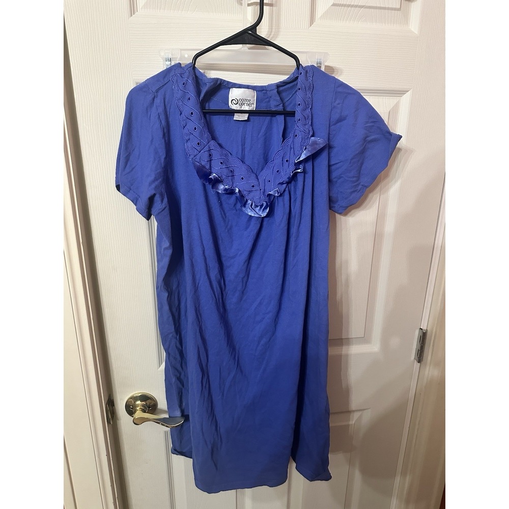 Cozee Corner Women's Blue Shortsleeved Nightgown Size XL